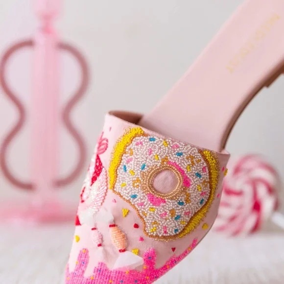 Needledust Pink Candy themed Beaded Flats - Picture 3 of 11